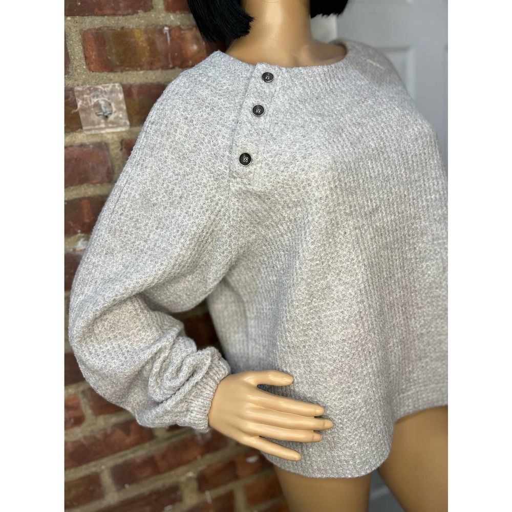 Mello Day Grey Long Sleeve Crewneck Knit Sweater - Picture 2 of 9